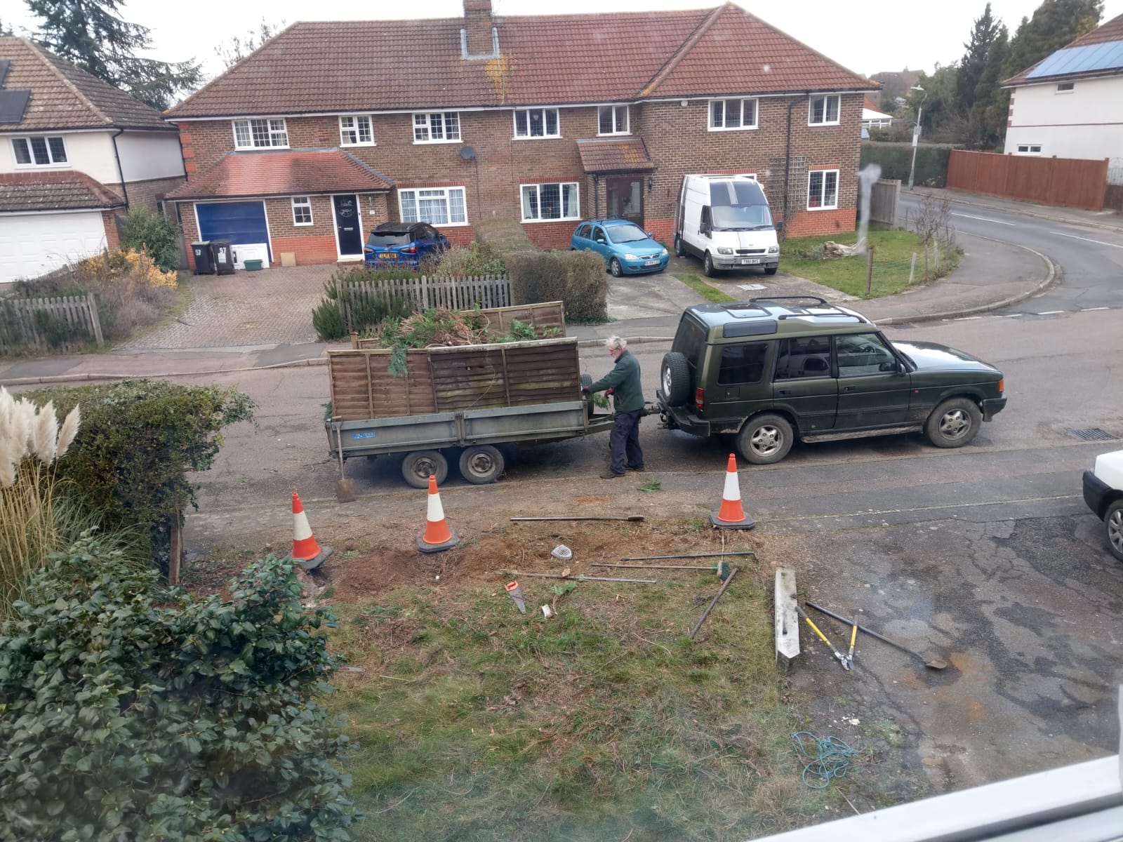 Block paving project before