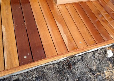 a section of wooden decking