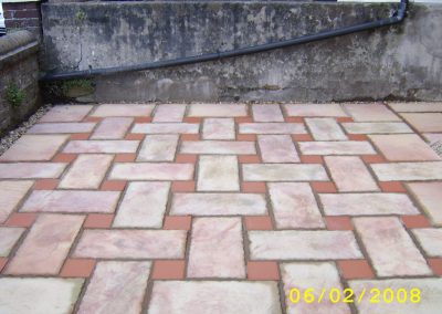 a new terracotta coloured patio area